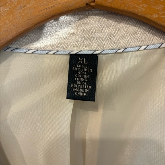Structure XL Linen Blend Blazer Cream Color - Picture 4 of 10